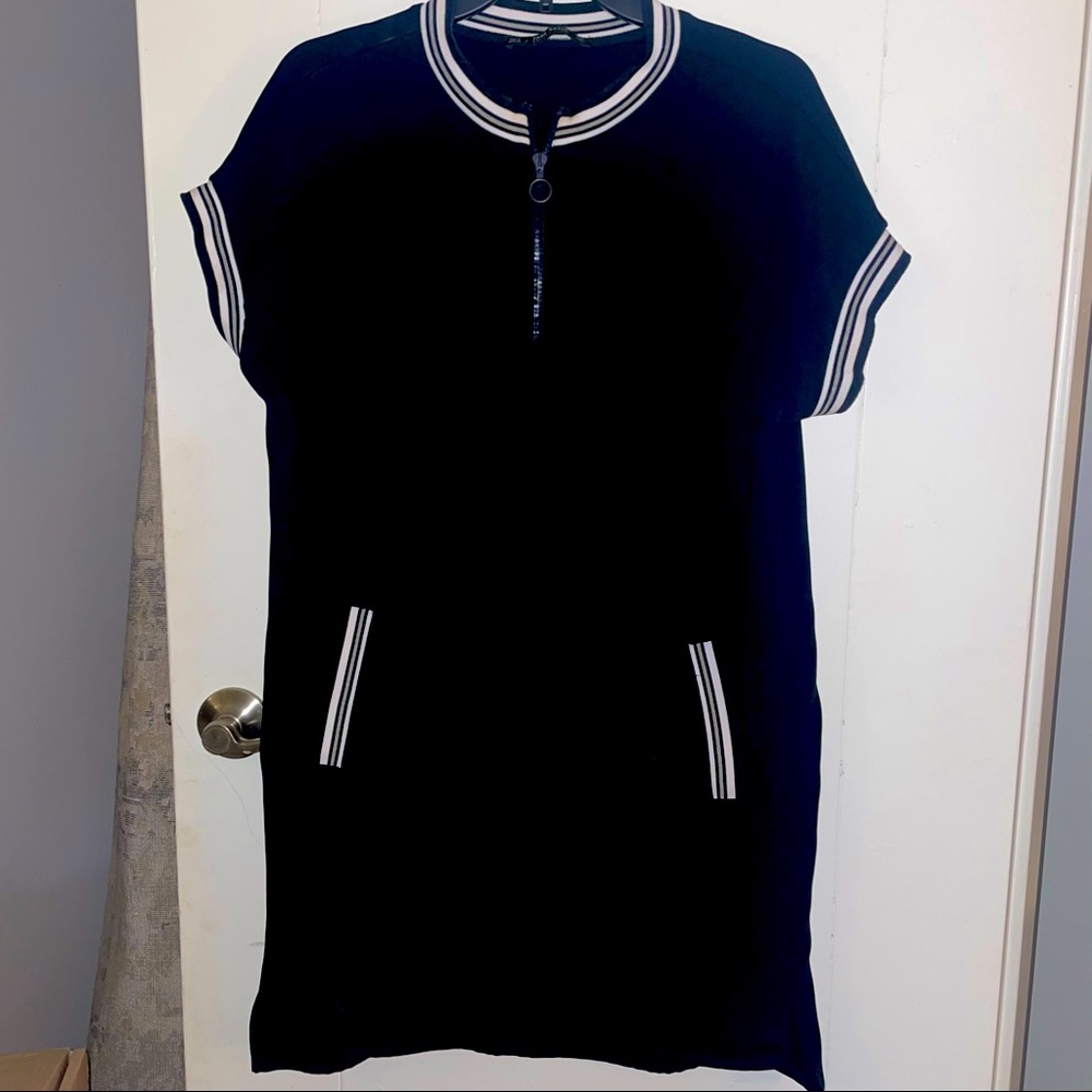 Zara Quarter Zip Mini Dress with pockets